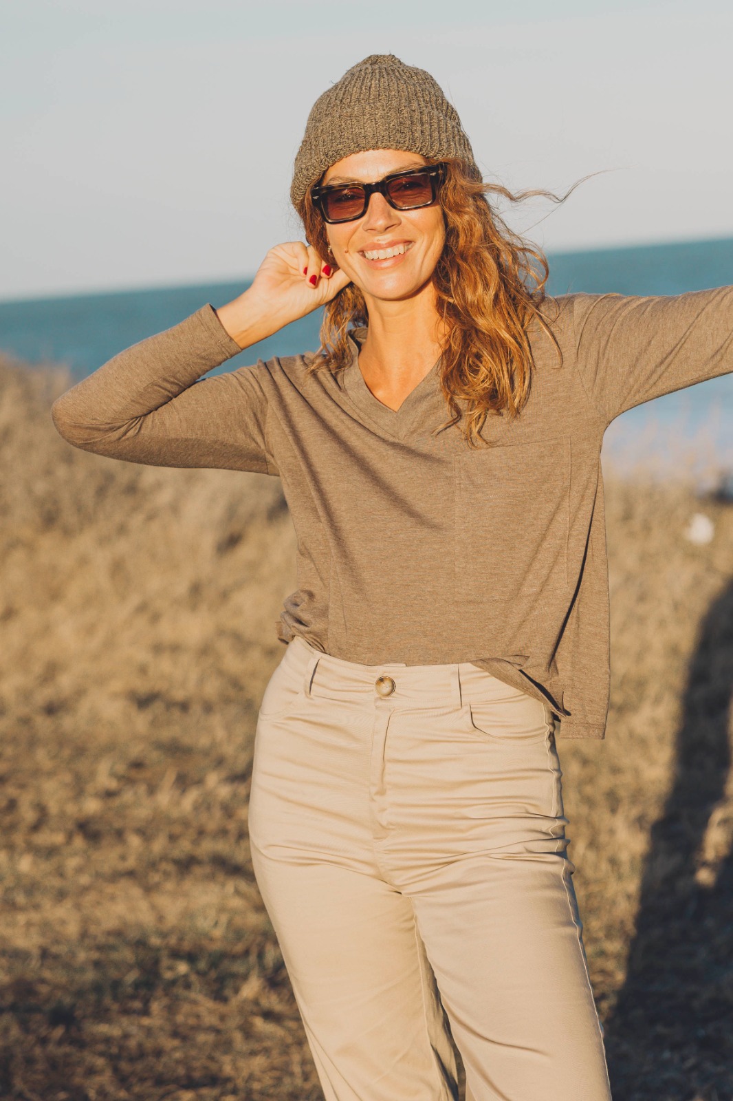 Remera escote reodndo verde